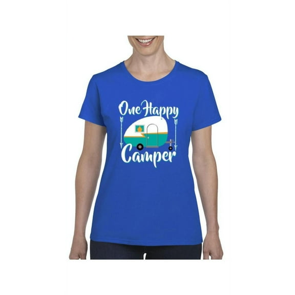 Women's T-Shirt Short Sleeve - ONE HAPPY CAMPER