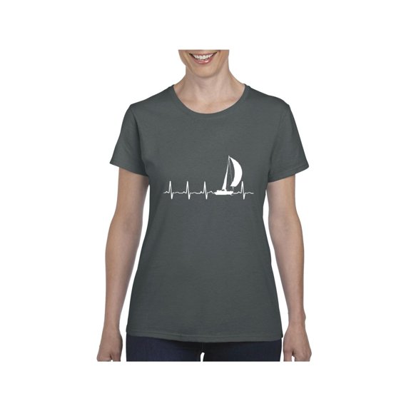 Women's T-Shirt Short Sleeve - Sailing Heartbeat