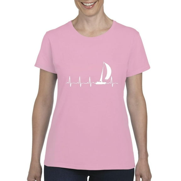 Women's T-Shirt Short Sleeve - Sailing Heartbeat