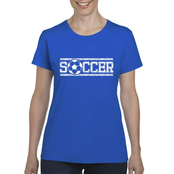 Women's T-Shirt Short Sleeve - Soccer With Ball