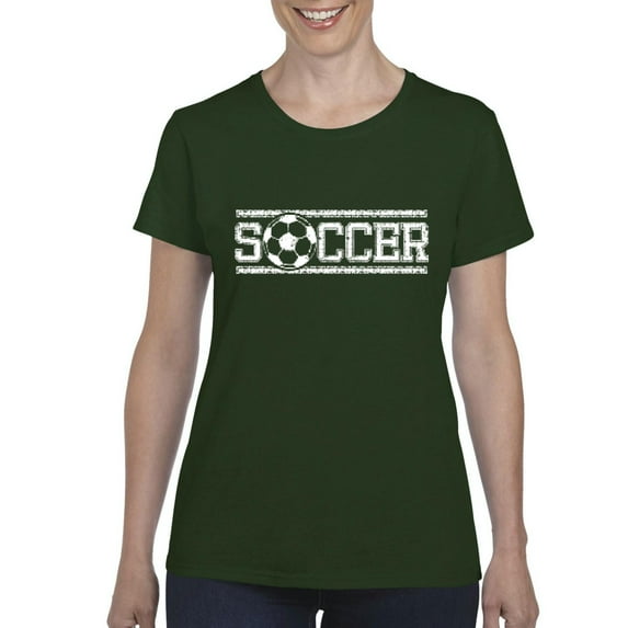 Women's T-Shirt Short Sleeve - Soccer With Ball