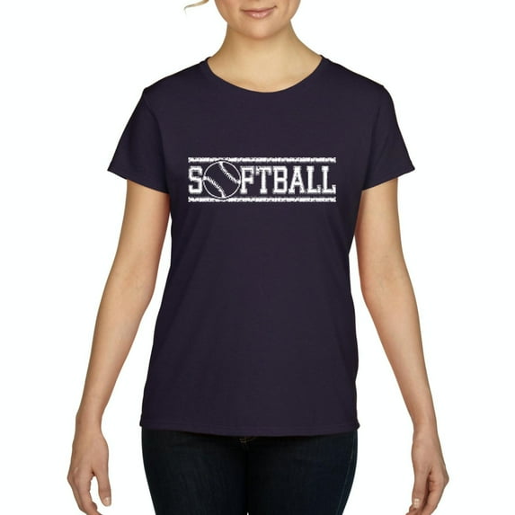 Women's T-Shirt Short Sleeve - Softball with Ball