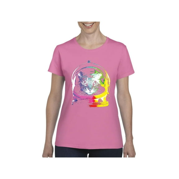 Women's T-Shirt Short Sleeve - Space Cat