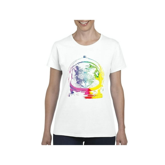 Women's T-Shirt Short Sleeve - Space Cat