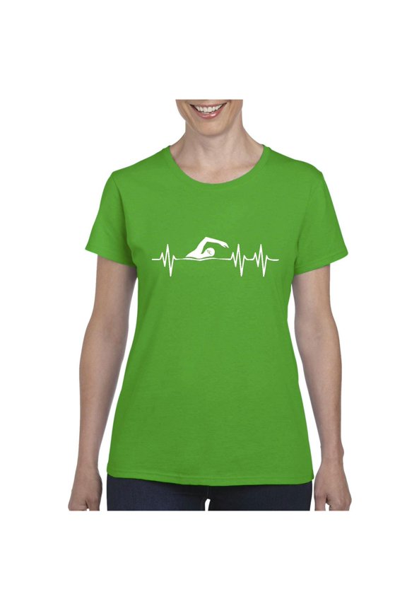 Women's T-Shirt Short Sleeve - Swimming Swimmer