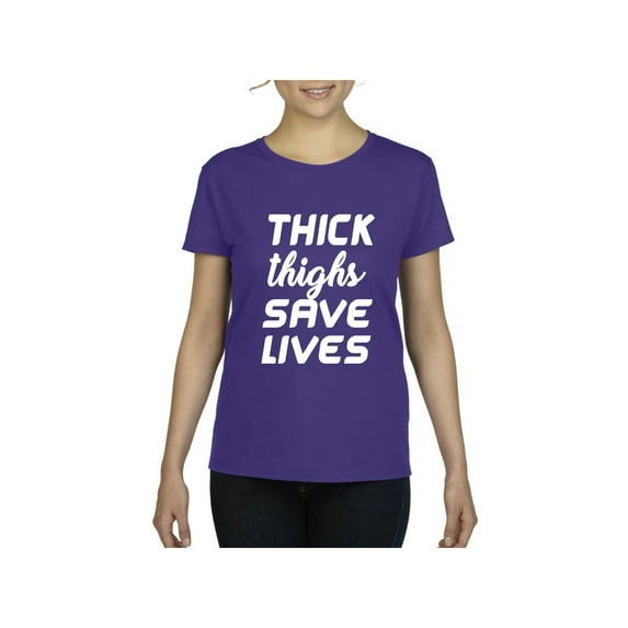 Women's T-Shirt Short Sleeve - Thick Thighs Save Lives