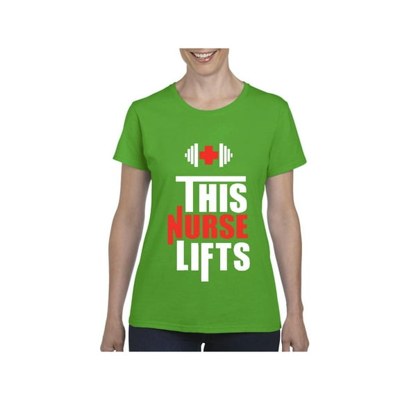 Women's T-Shirt Short Sleeve - This Nurse Lifts