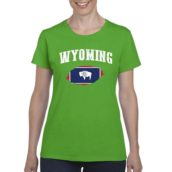 Women's T-Shirt Short Sleeve - Wyoming Flag