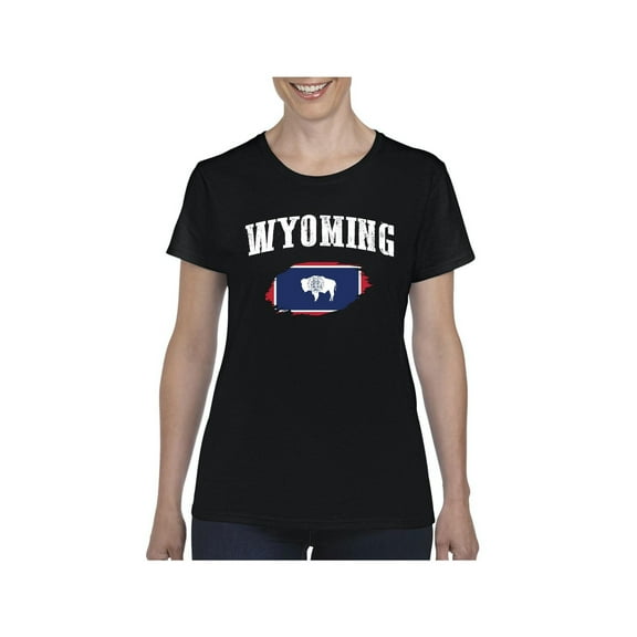 Women's T-Shirt Short Sleeve - Wyoming Flag
