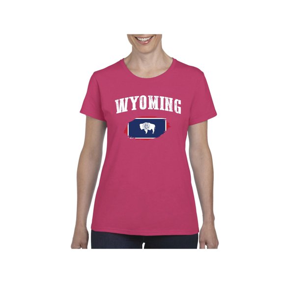 Women's T-Shirt Short Sleeve - Wyoming Flag