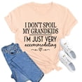 thumbnail image 1 of Women's T-Shirt Solid Color Casual Fashion Letter Printed Round Neck Short Sleeve Soft Comfortable Stretchable, 1 of 2