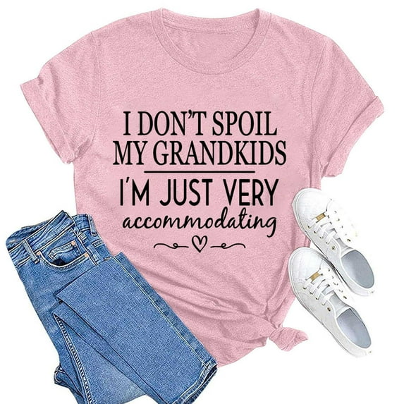 Women's T-Shirt Solid Color Casual Fashion Letter Printed Round Neck Short Sleeve Soft Comfortable Stretchable