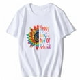 thumbnail image 1 of Women's T-Shirt Sunflower Last Day of School Teacher Gift End Year Preschool Casual Short Sleeve Top White Large, 1 of 4