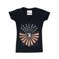 thumbnail image 1 of Women's T-Shirt V-Neck Short Sleeve - American Flag 4th of July, 1 of 5