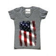 thumbnail image 1 of Women's T-Shirt V-Neck Short Sleeve - American Flag 4th of July, 1 of 5