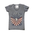 thumbnail image 1 of Women's T-Shirt V-Neck Short Sleeve - American Flag 4th of July, 1 of 5