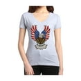 thumbnail image 1 of Women's T-Shirt V-Neck Short Sleeve - American Flag 4th of July, 1 of 5