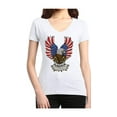 thumbnail image 1 of Women's T-Shirt V-Neck Short Sleeve - American Flag 4th of July, 1 of 5