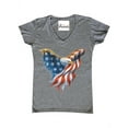 thumbnail image 1 of Women's T-Shirt V-Neck Short Sleeve - American Flag Eagle USA, 1 of 5