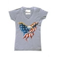 thumbnail image 1 of Women's T-Shirt V-Neck Short Sleeve - American Flag Eagle USA, 1 of 5