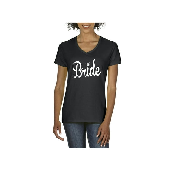 Women's T-Shirt V-Neck Short Sleeve - Bride