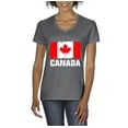 thumbnail image 1 of Women's T-Shirt V-Neck Short Sleeve - Canada Flag, 1 of 5