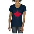 thumbnail image 1 of Women's T-Shirt V-Neck Short Sleeve - Canada Leaf, 1 of 5