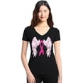 thumbnail image 1 of Women's T-Shirt V-Neck Short Sleeve - Cancer Ribbon, 1 of 5