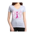 thumbnail image 1 of Women's T-Shirt V-Neck Short Sleeve - Cancer Ribbon, 1 of 5