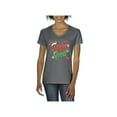 thumbnail image 1 of Women's T-Shirt V-Neck Short Sleeve - Christmas Dear Santa, 1 of 5