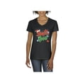 thumbnail image 1 of Women's T-Shirt V-Neck Short Sleeve - Christmas Dear Santa, 1 of 5