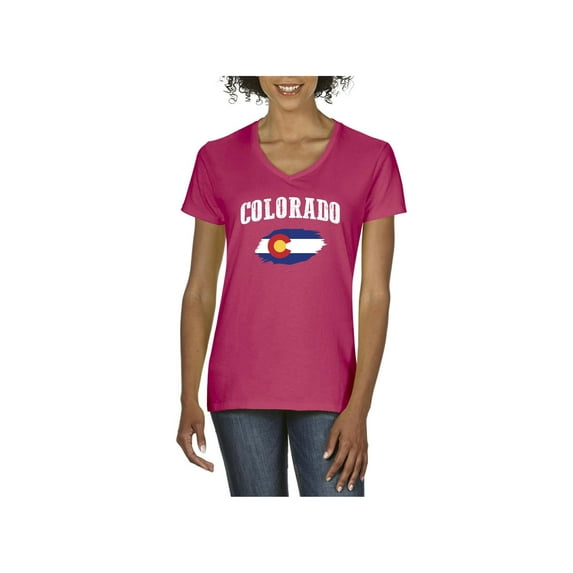 IWPF - Women's T-Shirt V-Neck Short Sleeve - Colorado Flag
