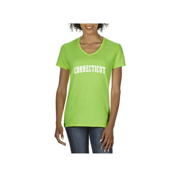Women's T-Shirt V-Neck Short Sleeve - Connecticut