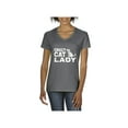 thumbnail image 1 of Women's T-Shirt V-Neck Short Sleeve - Crazy Cat Lady, 1 of 5