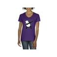 thumbnail image 1 of Women's T-Shirt V-Neck Short Sleeve - Dancing Panda, 1 of 5