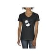 thumbnail image 1 of Women's T-Shirt V-Neck Short Sleeve - Dancing Panda, 1 of 5