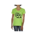 thumbnail image 1 of Women's T-Shirt V-Neck Short Sleeve - Dog Lady, 1 of 5