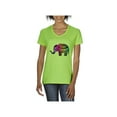thumbnail image 1 of Women's T-Shirt V-Neck Short Sleeve - Elephant, 1 of 5