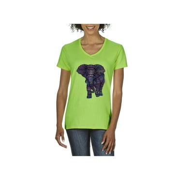 IWPF - Women's T-Shirt V-Neck Short Sleeve - Elephant