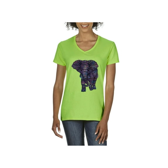IWPF - Women's T-Shirt V-Neck Short Sleeve - Elephant