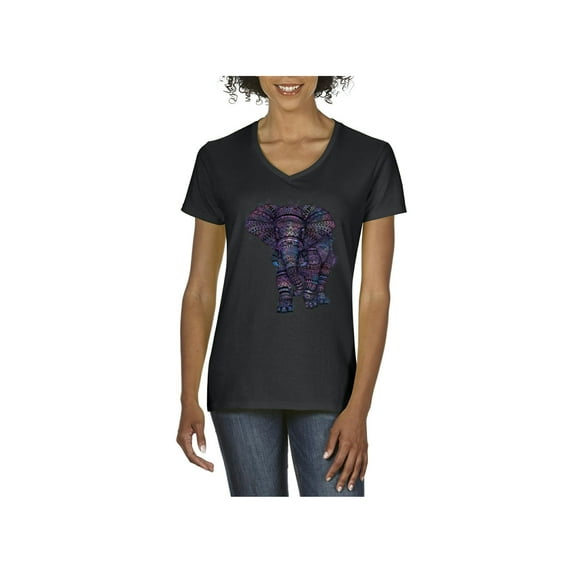 IWPF - Women's T-Shirt V-Neck Short Sleeve - Elephant