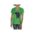 thumbnail image 1 of Women's T-Shirt V-Neck Short Sleeve - Elephant, 1 of 5