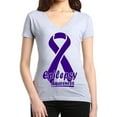 thumbnail image 1 of Women's T-Shirt V-Neck Short Sleeve - Epilepsy Ribbon, 1 of 5