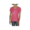 thumbnail image 1 of Women's T-Shirt V-Neck Short Sleeve - Fight Breast Cancer, 1 of 5
