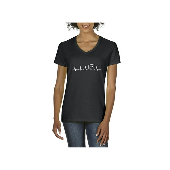 Women's T-Shirt V-Neck Short Sleeve - Heartbeat Photography
