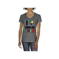 thumbnail image 1 of Women's T-Shirt V-Neck Short Sleeve - I Love Someone With Autism, 1 of 5