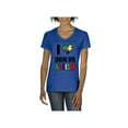 thumbnail image 1 of Women's T-Shirt V-Neck Short Sleeve - I Love Someone With Autism, 1 of 5