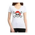 thumbnail image 1 of Women's T-Shirt V-Neck Short Sleeve - Jolly Roger Skull & Crossbones, 1 of 5