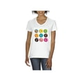 thumbnail image 1 of IWPF - Women's T-Shirt V-Neck Short Sleeve - Love Food Donuts Doughnuts, 1 of 5