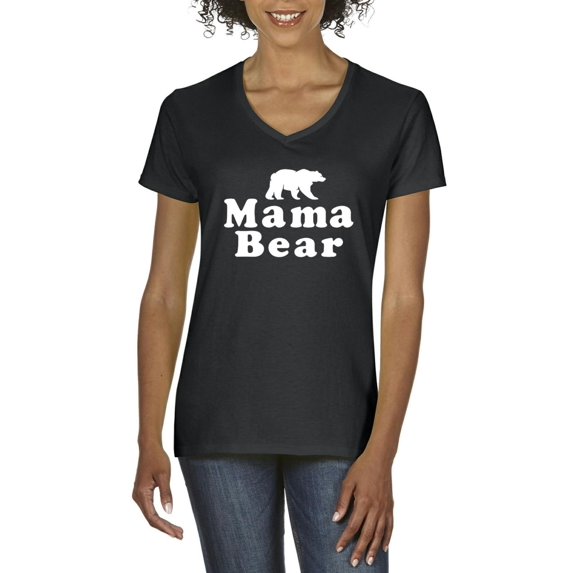 Women's T-Shirt V-Neck Short Sleeve - Mama Bear